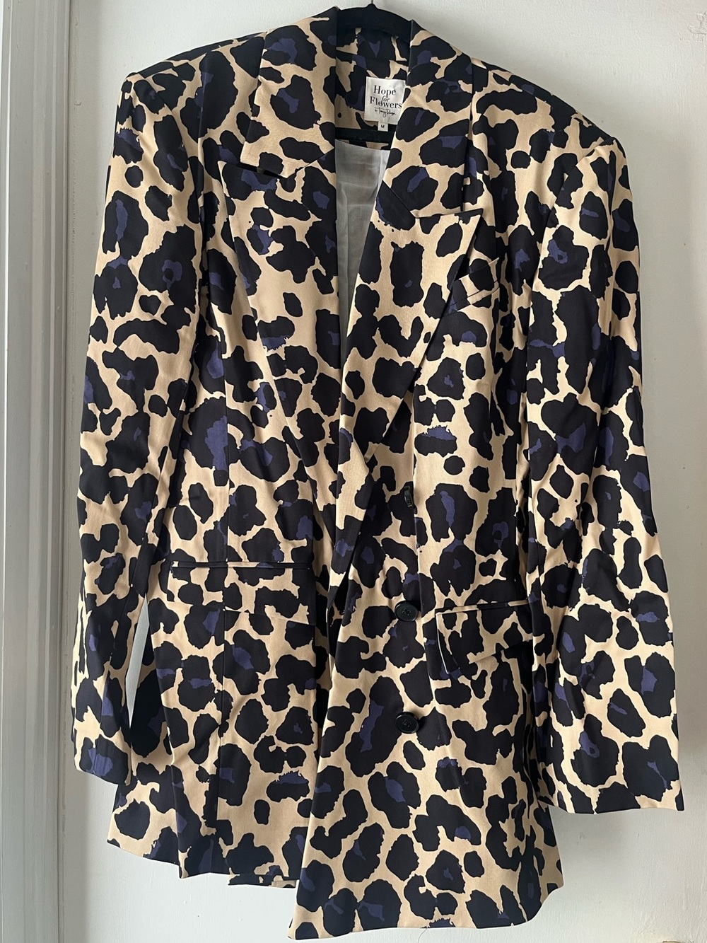 Tracy Reese Beige and Black Leopard-Spot Blazer